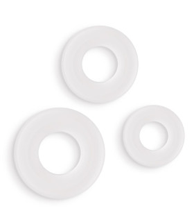 Набір ерекційних кілець NS Novelties Bubble білий, 3 шт - No Taboo
