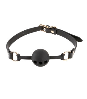 Кляп з кулькою NS Novelties Fran на регульованому ремінці, чорний, 60 х 4.2 см - No Taboo