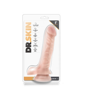 Фаллоимитатор реалистичный Blush Dr. Skin на присоске, бежевый, 22.8 х 4.4 см - No Taboo