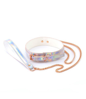 Ошейник с поводком NS Novelties Cosmo Bondage виниловый, разноцветный, 147 см - No Taboo