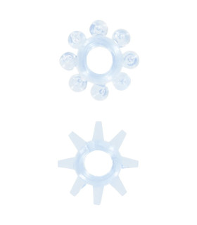 Эрекционные кольца Toy Joy Power Stretchy Rings голубые, 2 шт - No Taboo