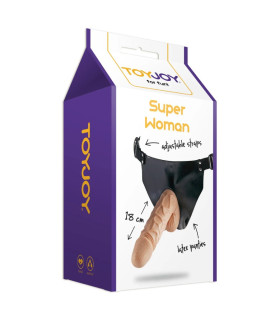 Страпон Toy Joy Superwoman бежевий, 18 х 4.5 см - No Taboo