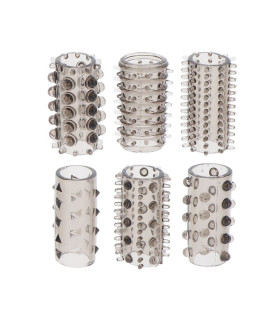 Набір насадок на пеніс Toy Joy Manpower сірий, 6 шт - No Taboo