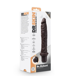 Вибратор реалистичный Blush Dr. Skin коричневый, 25.4 х 4.4 см - No Taboo