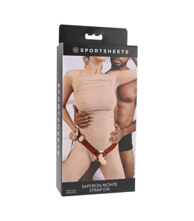 Трусики для страпона Sportsheets Saffron Monte зі штучної шкіри, червоні - No Taboo