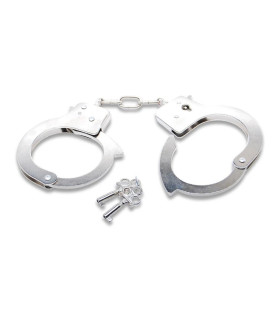 Наручники металеві Pipedream Fetish Fantasy з ключиком, сріблясті, 27 х 7 см - No Taboo