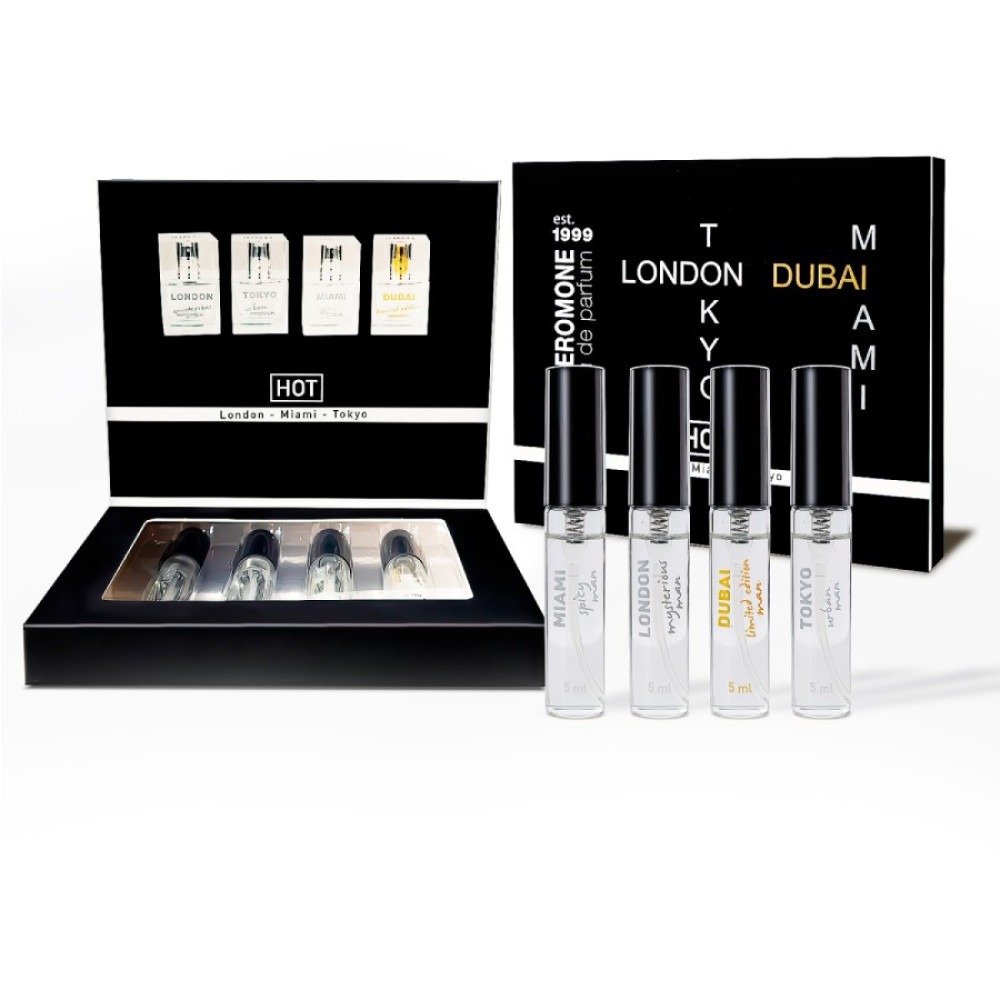 Сет духов с феромонами HOT для мужчин, 4 х 5 мл (335243), zoom