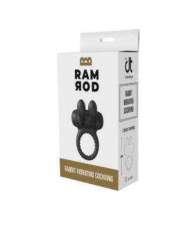 Эрекционное виброкольцо Dreamtoys Rabbit с ушками для клитора, черное, 9 х 5.5 см - No Taboo