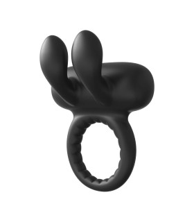 Эрекционное виброкольцо Dreamtoys Rabbit с ушками для клитора, черное, 9 х 5.5 см - No Taboo