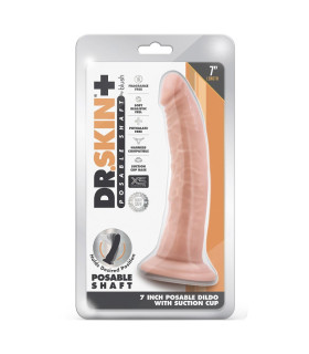 Фаллоимитатор реалистичный с хребтом Blush Dr. Skin на присоске, киберкожа, бежевый, 19 х 3.8 см - No Taboo