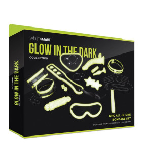 Набор для бондажа Whipsmart All-In One светящиеся в темноте, черный, 12 шт - No Taboo