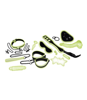 Набор для бондажа Whipsmart All-In One светящиеся в темноте, черный, 12 шт - No Taboo