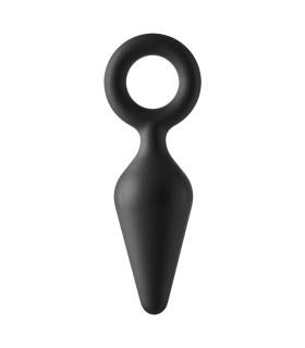 Анальная пробка Dreamtoys Medium с кольцом, черная, 12.2 х 3.4 см - No Taboo