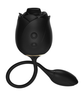 Вакуумный стимулятор клитора Fifty Shades of Grey Dark Rose с виброяйцом, черный, 33 х 2.7 см - No Taboo