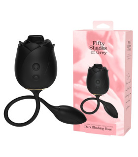 Вакуумный стимулятор клитора Fifty Shades of Grey Dark Rose с виброяйцом, черный, 33 х 2.7 см - No Taboo