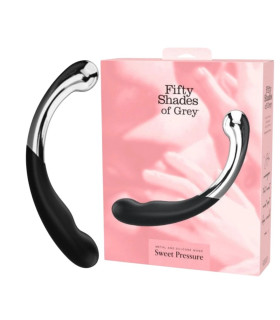 Фалоимитатор двусторонний Fifty Shades of Grey Sweet Pressure серебристо-чёрный, 21.5 см - No Taboo