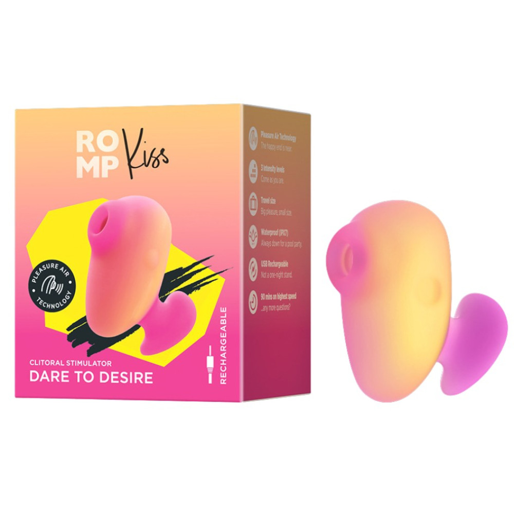 Вібратор з вакуумною стимуляцією ROMP Kiss помаранчевий, 6.4 х 6.3 см (337496), zoom