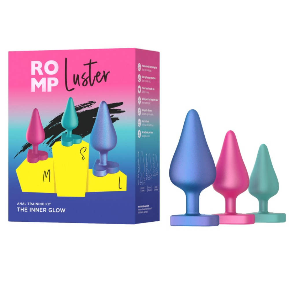 Набор анальных пробок ROMP Luster разноцветный, 3 шт (337500), zoom