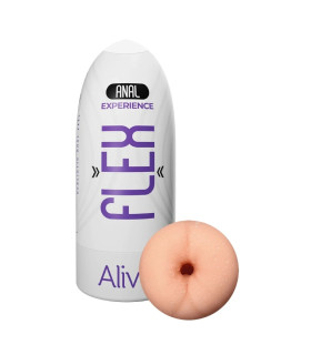 Мастурбатор-анус в колбе Alive Flex Anal M бежевый, 16 х 6.5 см - No Taboo