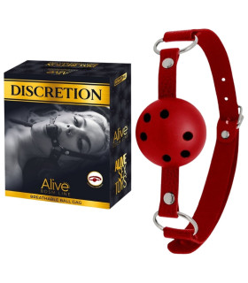 Кляп-кулька Alive Discretion регульований, червоний, 4.5 см - No Taboo