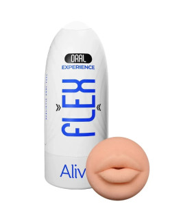 Мастурбатор-рот в колбі Alive Flex Oral M бежевий, 16 х 6.5 см - No Taboo