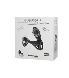 Вибро-насадка Adrien Lastic Gladiator F с пультом, чёрная, 11 х 3.6 см - No Taboo