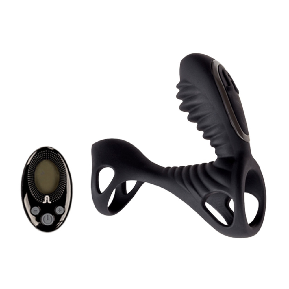 Вибро-насадка Adrien Lastic Gladiator F с пультом, чёрная, 11 х 3.6 см (31289), zoom