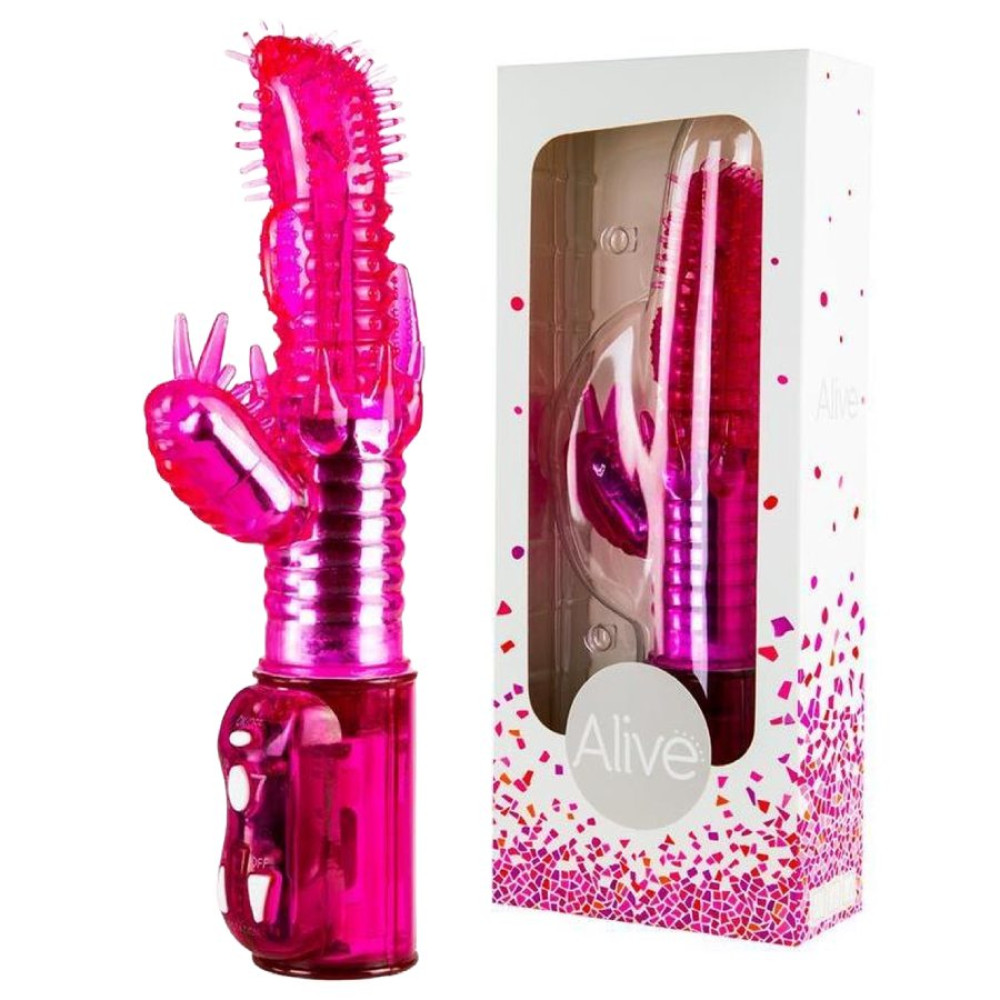 Вібратор-кролик Alive Cosmic Follies з ротацією, рожевий, 24.1 х 3.5 см (28662), zoom