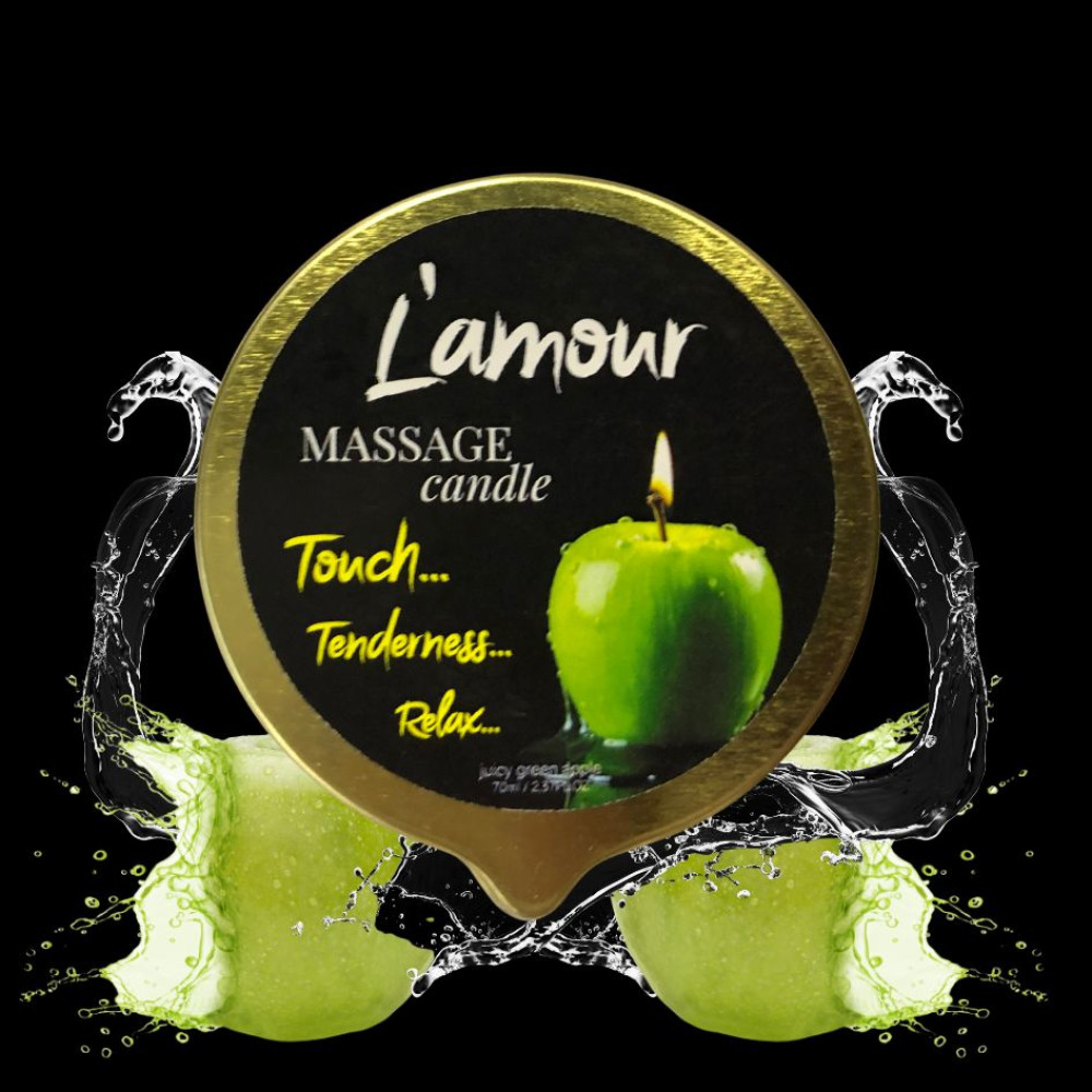 Масажна свічка L'amour Juicy Apple, золота, 70 мл (337269), zoom