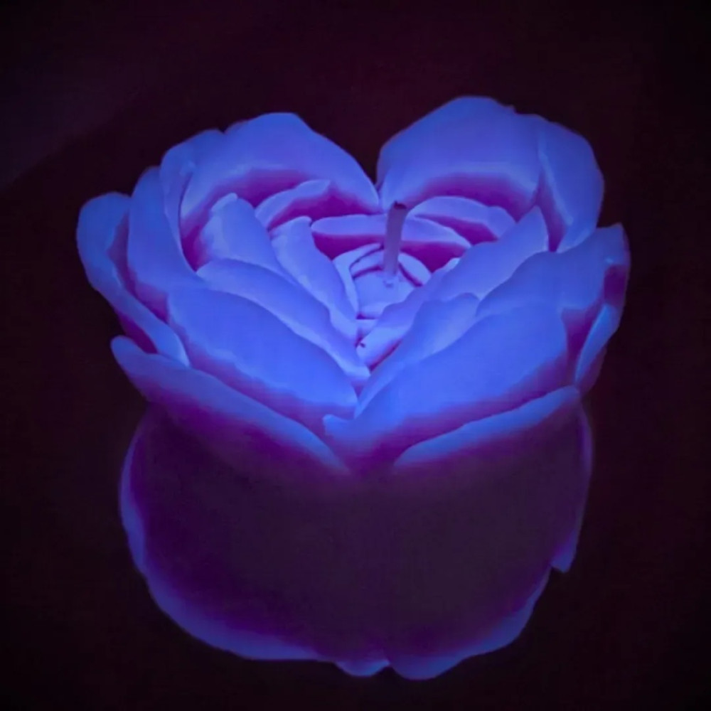 Свеча роза люминесцентная GlowKink 38 г, низкотемпературная, M, для БДСМ, фиолетовая (336249), zoom