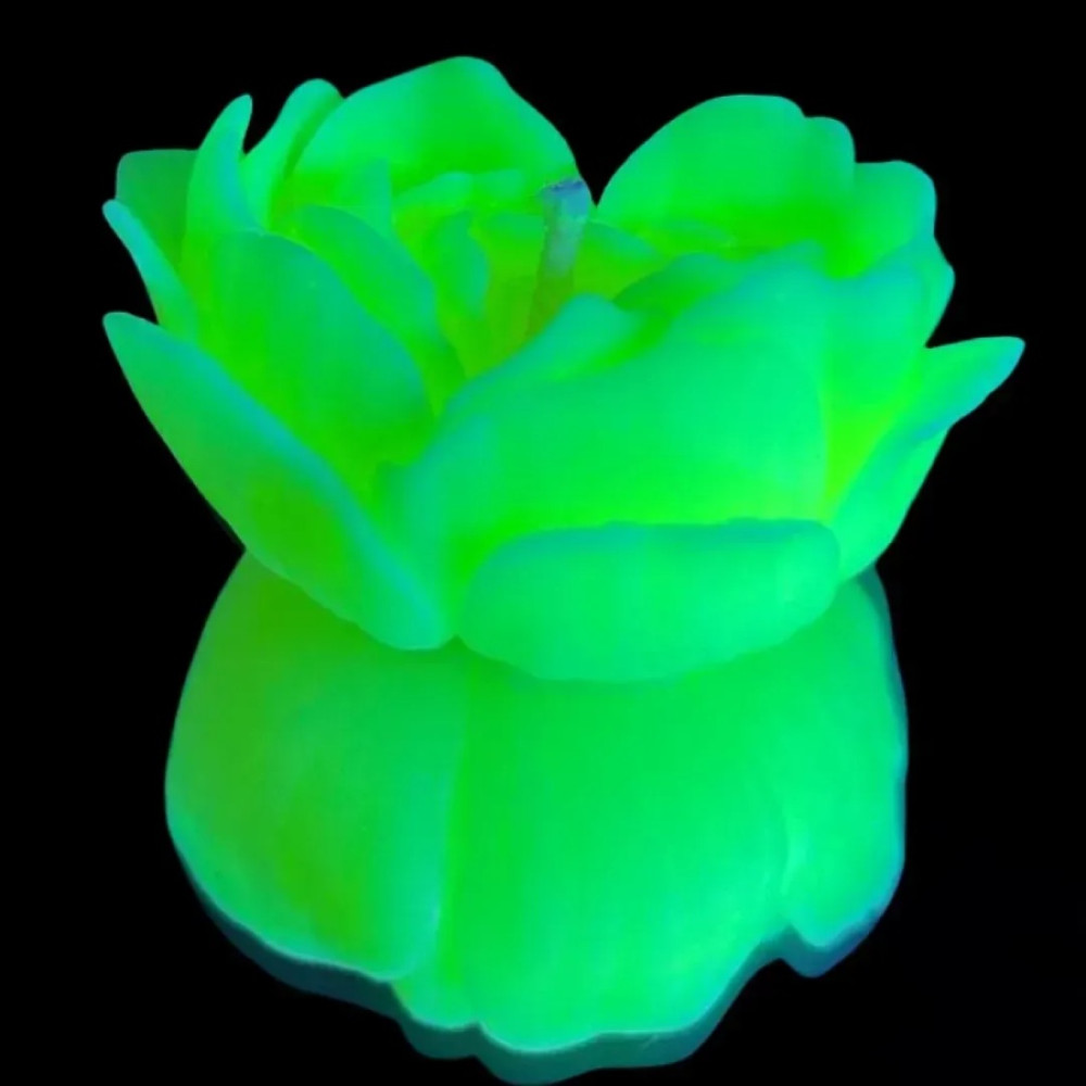 Свеча роза люминесцентная GlowKink 38 г, низкотемпературная, M, для БДСМ, салатовая (336251), zoom