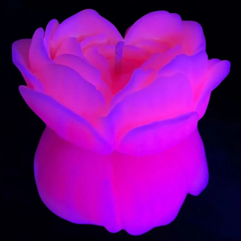 Свеча роза люминесцентная GlowKink 62 г, низкотемпературная, L, для БДСМ, розовая (336939), zoom
