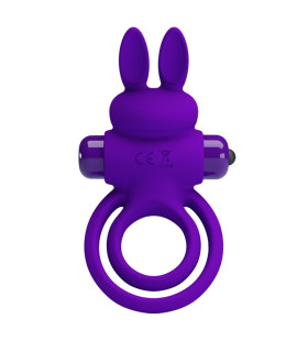 Эрекционное виброкольцо Pretty Love Ring III с ушками, фиолетовое, 9.7 х 5.6 см - No Taboo