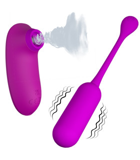 Набор Pretty Love Curupira вакуумный стимулятор и виброяйцо, фиолетовый - No Taboo