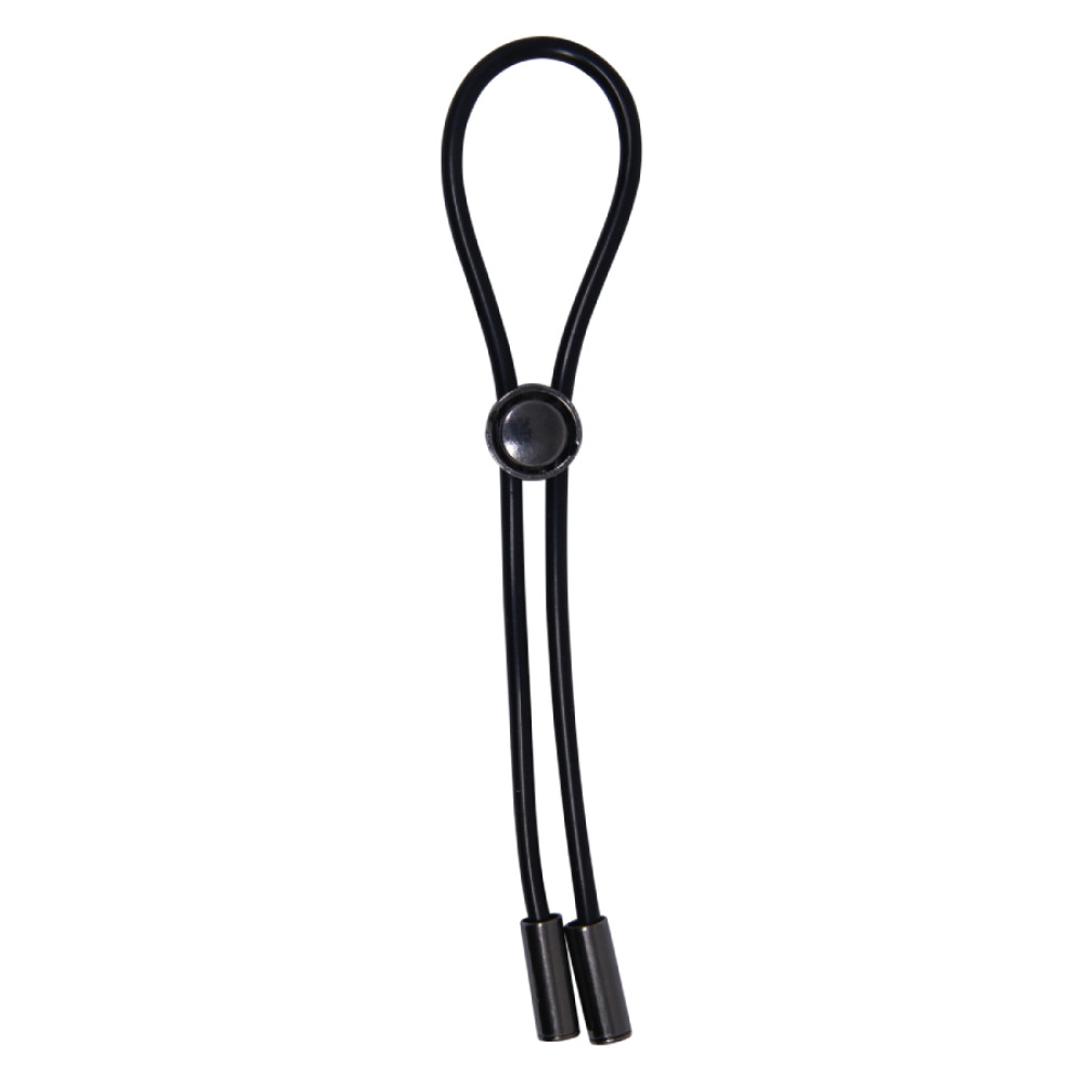 Эрекционное лассо Pretty Love для пениса, чёрное, 26 см (337714), zoom