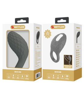 Эрекционное виброкольцо Pretty Love Master Ring серое, 8.6 х 4.6 см - No Taboo