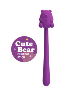 Минивибратор Pretty Love Cute Bear гибкий, фиолетовый, 13.3 х 2.4 см - No Taboo