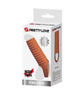 Насадка на пеніс Pretty Love Hartman ребриста, бежева, 11.2 х 2.4 см - No Taboo