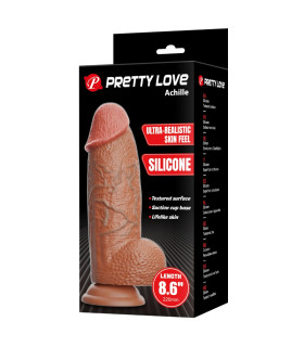 Фалоімітатор з імітацією шкіри Pretty Love Achille силіконовий, на присосці, 22 х 5.2 см - No Taboo