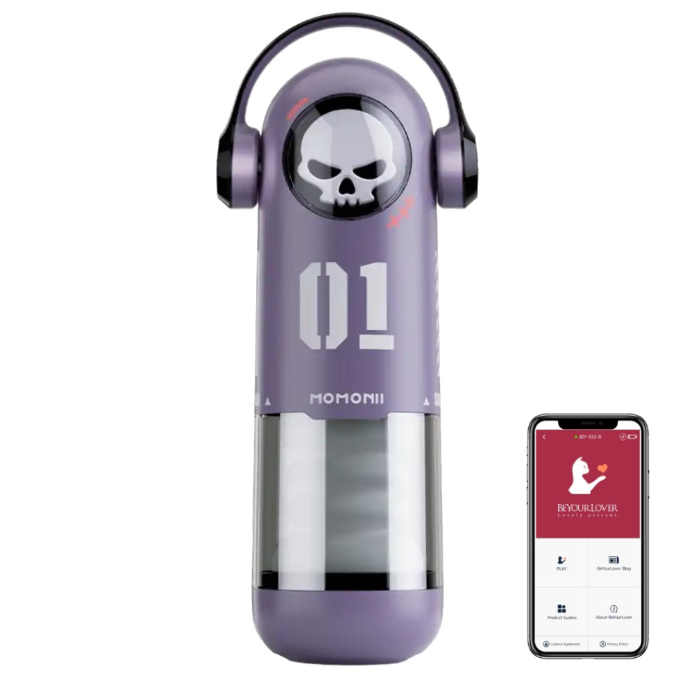 Мастурбатор автоматичний BeYourLover SKULL MAN з вібрацією, фрикціями та підігрівом, фіолетовий, 30 х 8.7 см (337880), zoom