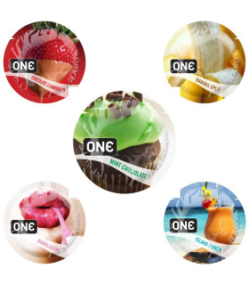 Презервативы оральные One FlavorWaves пять вкусов, латексные, 5 шт - No Taboo