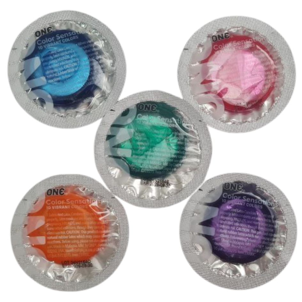 Набор разноцветных презервативов One Color Sensations, 5 шт (337910), zoom