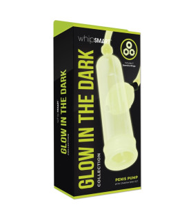 Вакуумная помпа Whipsmart с 3 эрекционными кольцами, светящимися в темноте, белые, 23.5 х 5.8 см - No Taboo