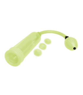 Вакуумная помпа Whipsmart с 3 эрекционными кольцами, светящимися в темноте, белые, 23.5 х 5.8 см - No Taboo