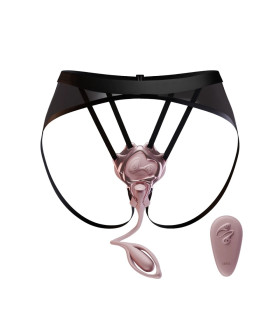 Вибратор-трусики с пультом UPKO UEROS со съемным виброяйцом, розовый, 10.6 х 7.7 см - No Taboo