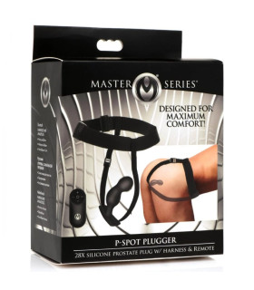 Анальний вібратор на ремінці XR Brands Prostate Plug з дистанційним керуванням, чорний, 10.2 х 3.3 см - No Taboo