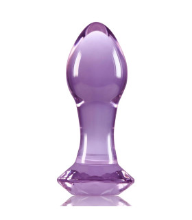 Анальная пробка NS Novelties стеклянная, фиолетовая, 9.3 х 3.2 см - No Taboo