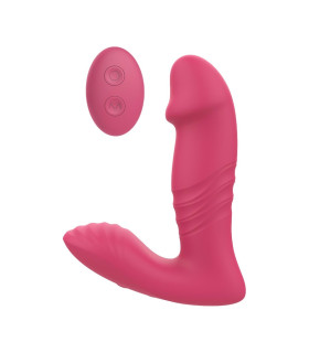 Вибратор универсальный для точки G или P Dreamtoys Up And Down Vibe с пультом, розовый, 14 х 3.8 см - No Taboo