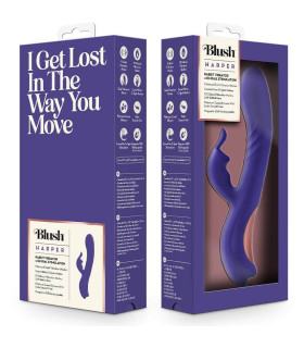 Вібратор-кролик Blush Harper Midnight для точки G та клітора, блакитний, 22.5 х 3 см - No Taboo