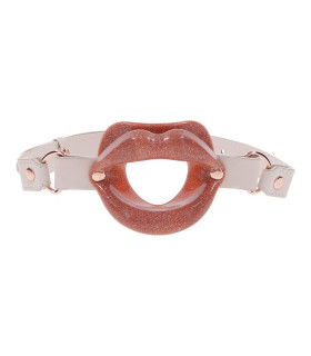 Кляп-губи розширювач для рота Sportsheets Peaches 'n CreaMe на ремінці, білий - No Taboo